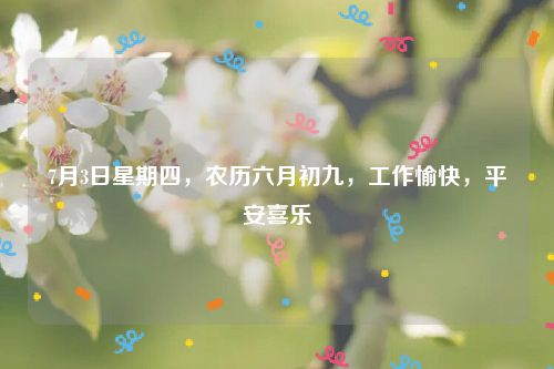 7月3日星期四,农历六月初九,工作愉快,平安喜乐